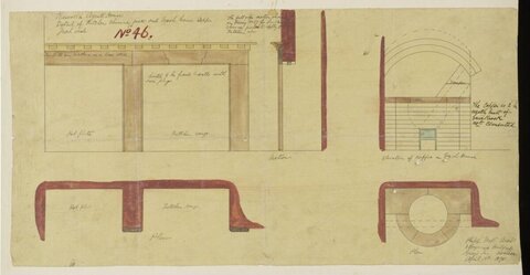 19th Century Kitchen Chimney Architectural Drawing