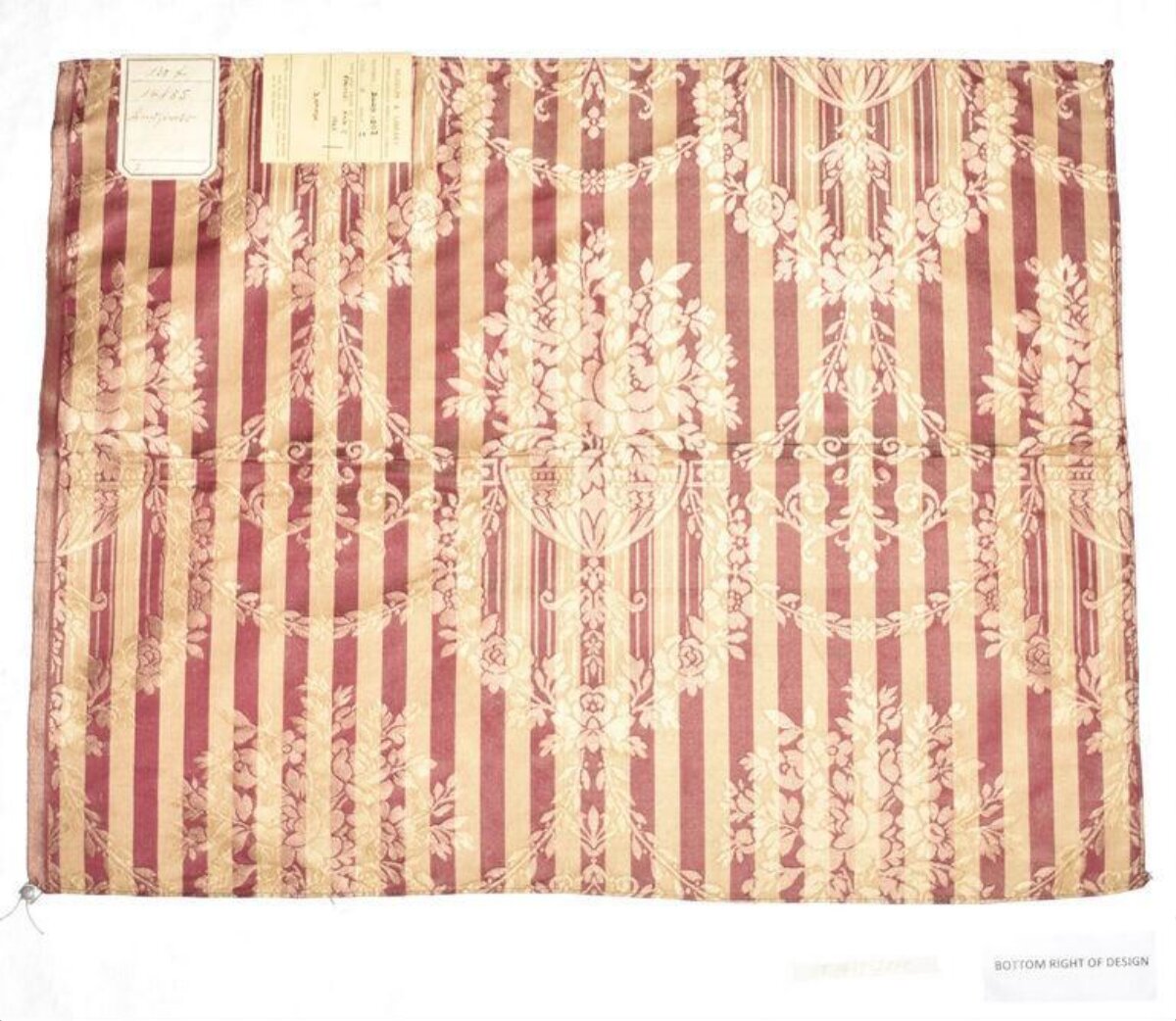 Vintage Striped Floral Fabric Sample