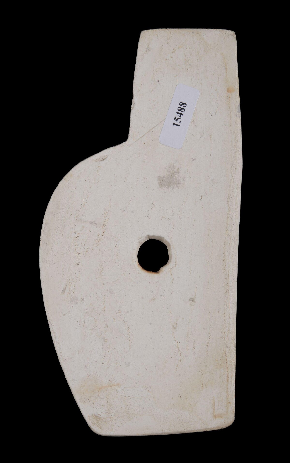 White Perforated Stone Axe Artifact