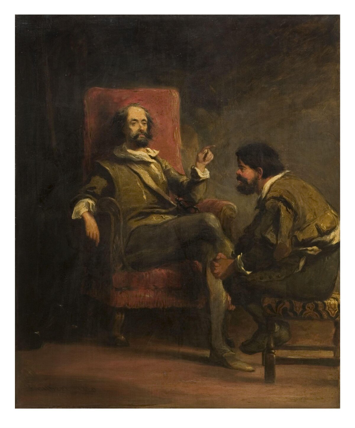 Two Men in Discussion Oil Painting