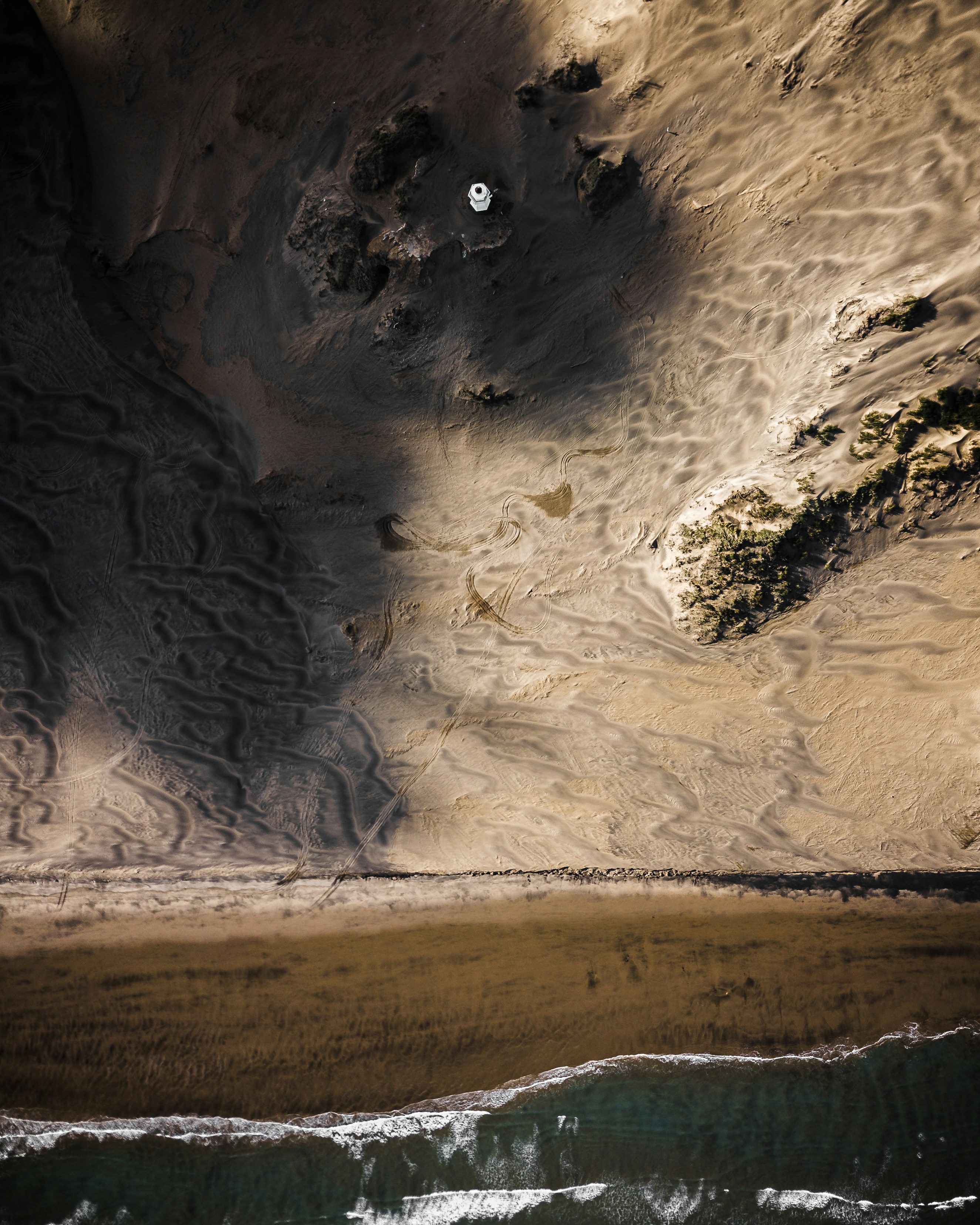 Aerial View of Coastal Sand Dunes