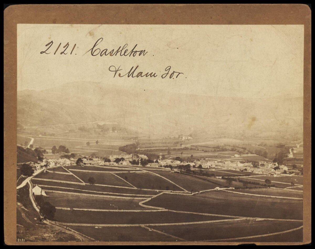 Vintage View of Castleton and Mam Tor