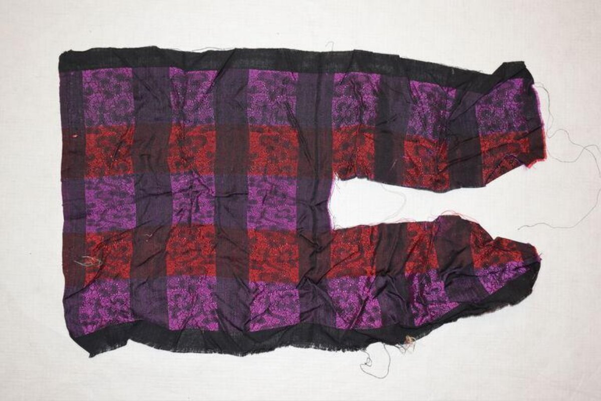 Cut Checkered Pattern Fabric Scrap