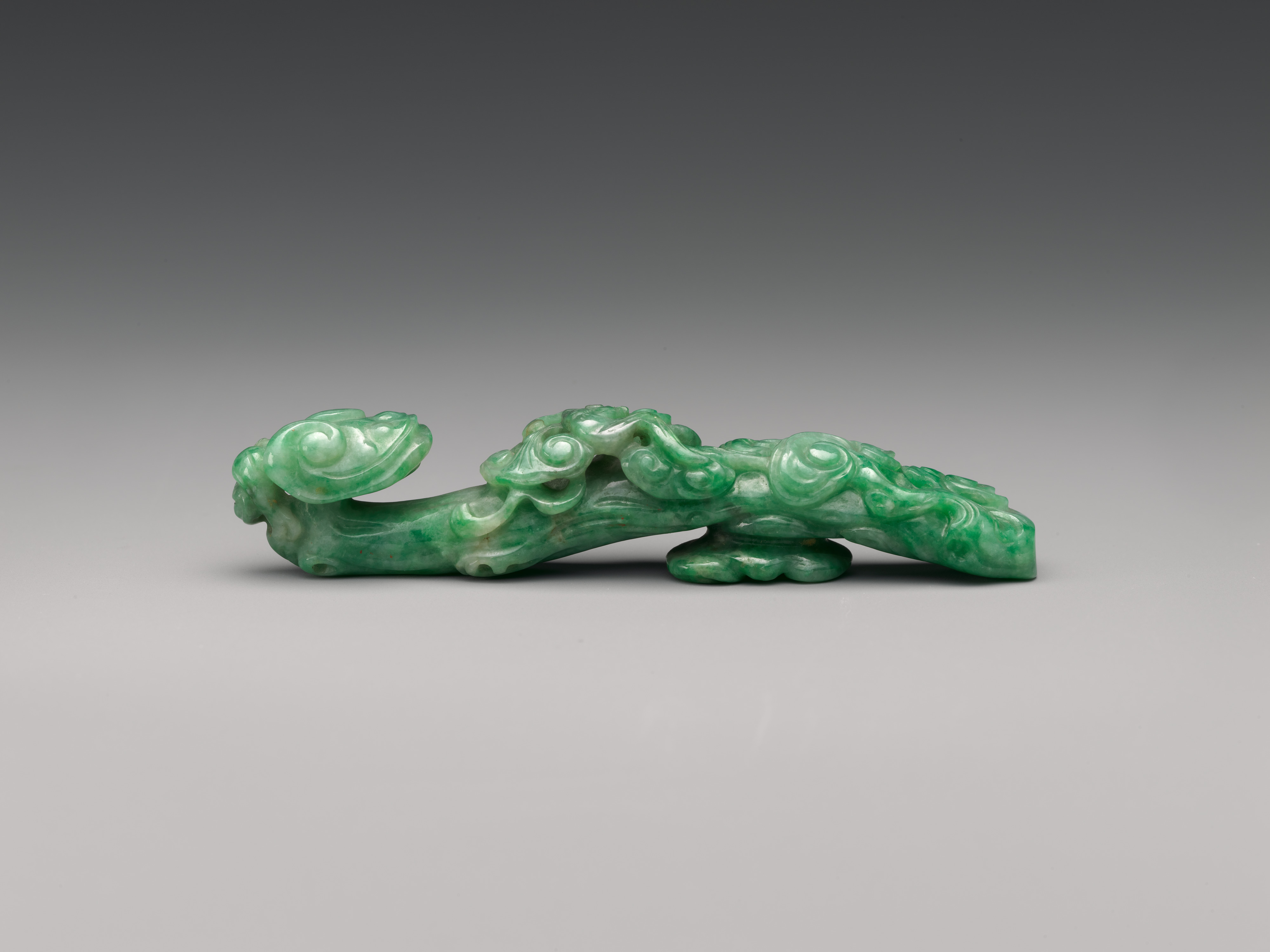 Carved Green Jadeite Ruyi
