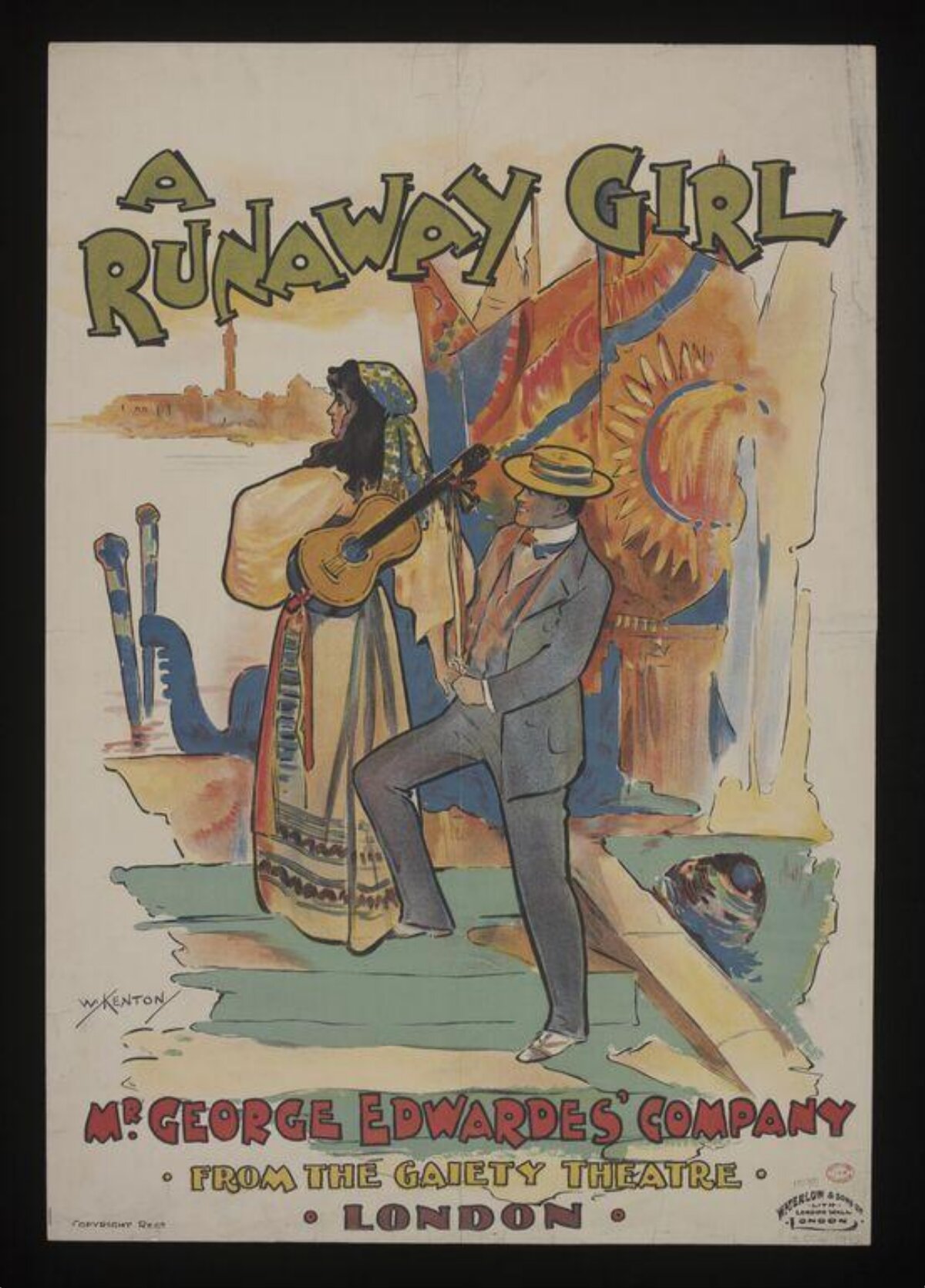 A Runaway Girl Vintage Theatre Poster