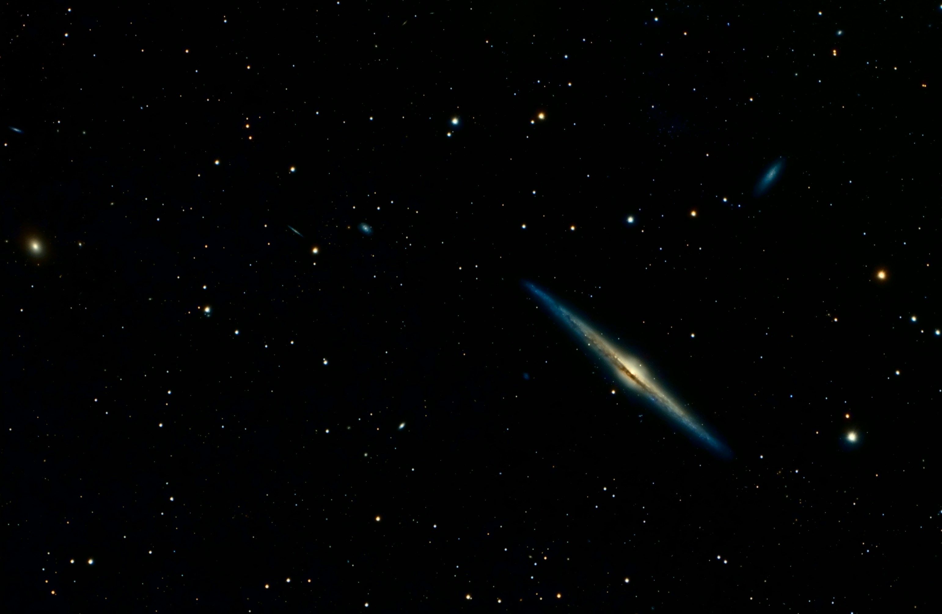 Edge-on Spiral Galaxy in Deep Space