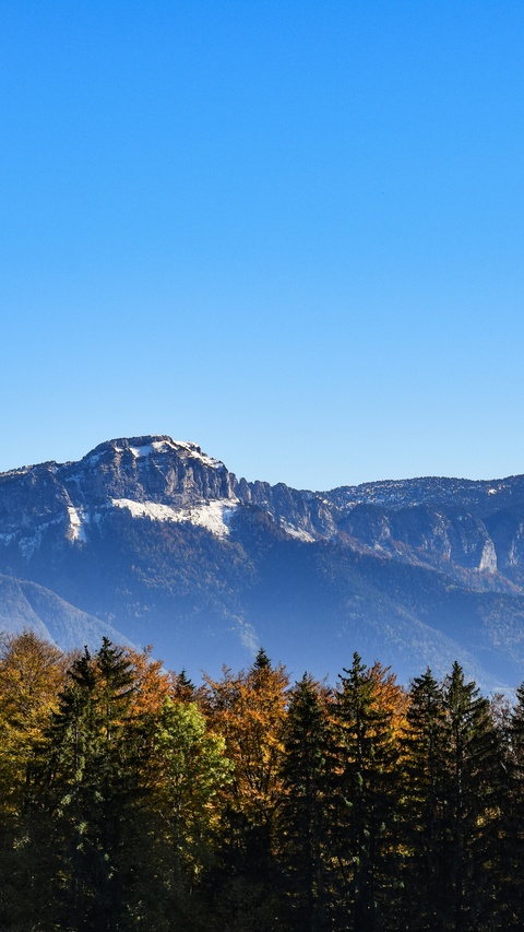 Autumn Snow-Capped Mountain Landscape