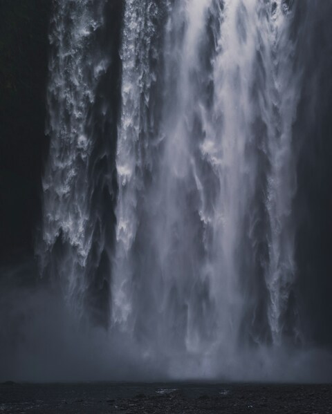 Moody Waterfall Close-up