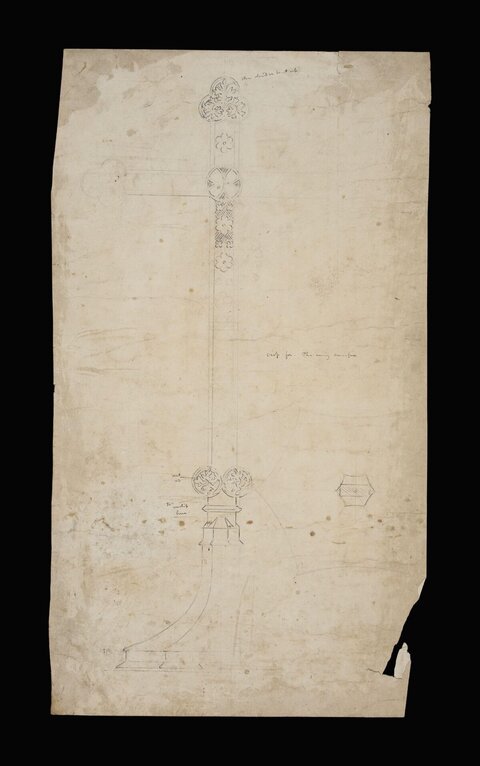 Pencil Sketch of Decorative Cross Design