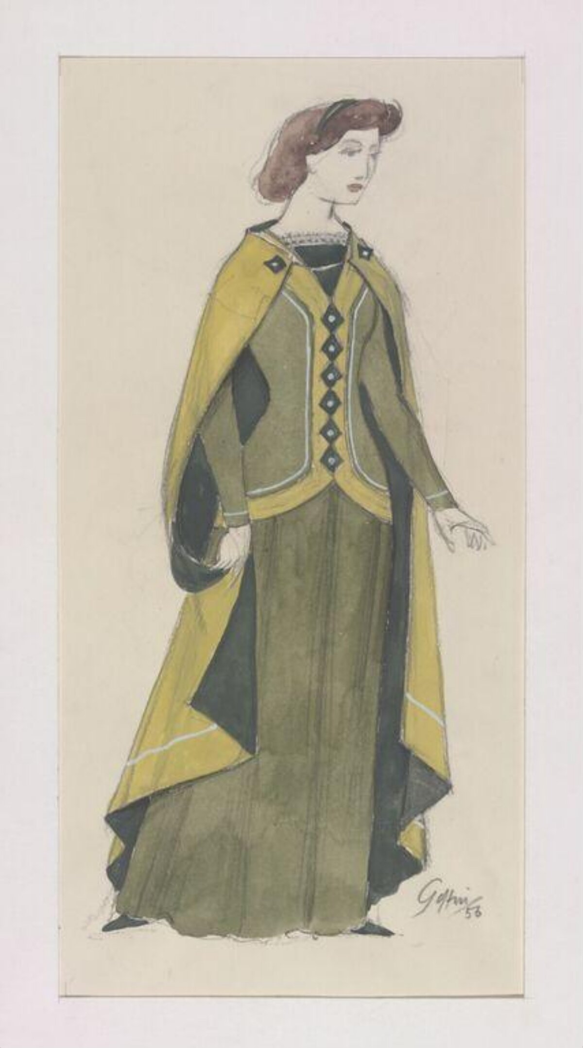 Medieval Lady Costume Design Sketch