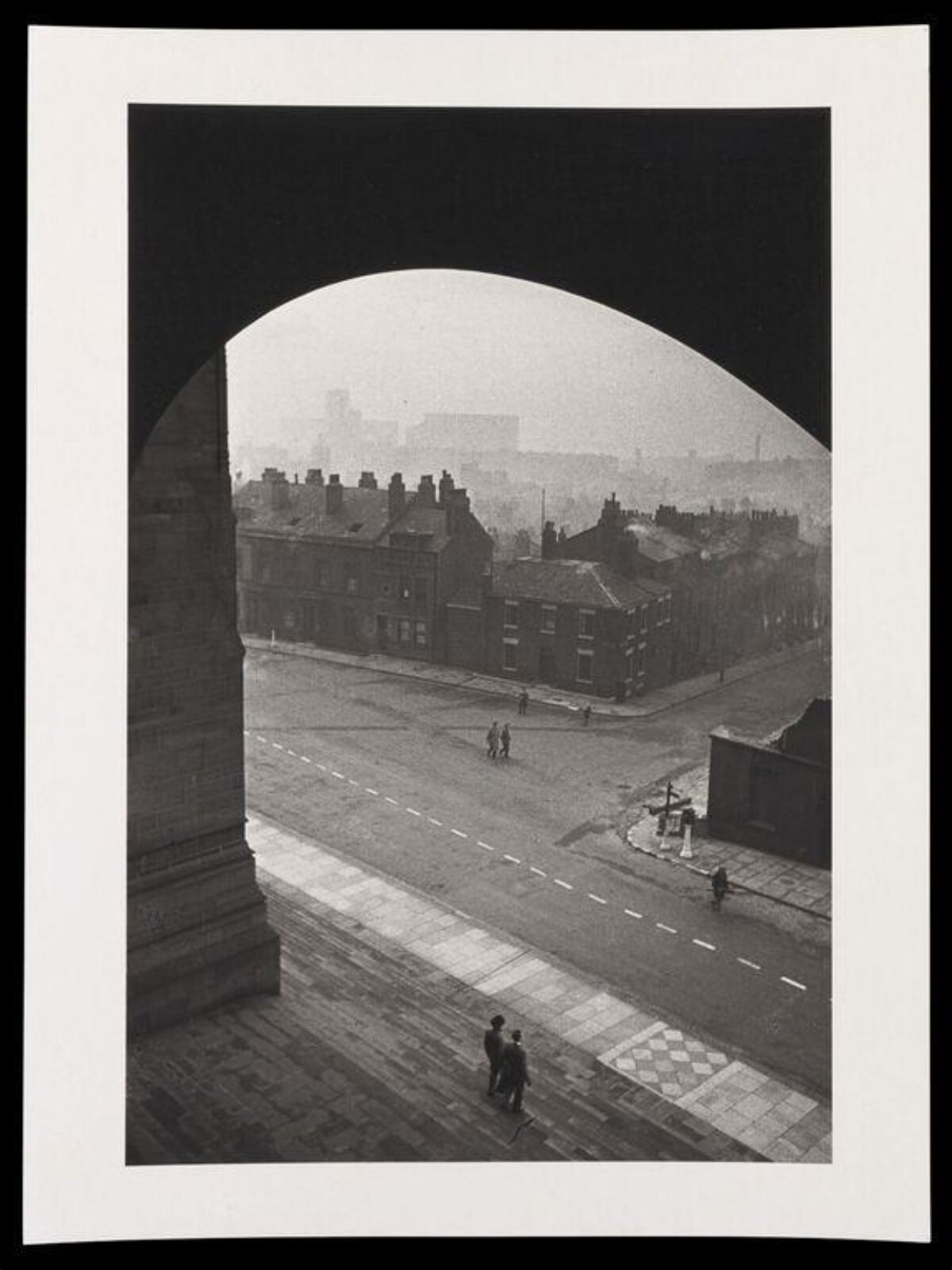 Foggy City Street View From Archway