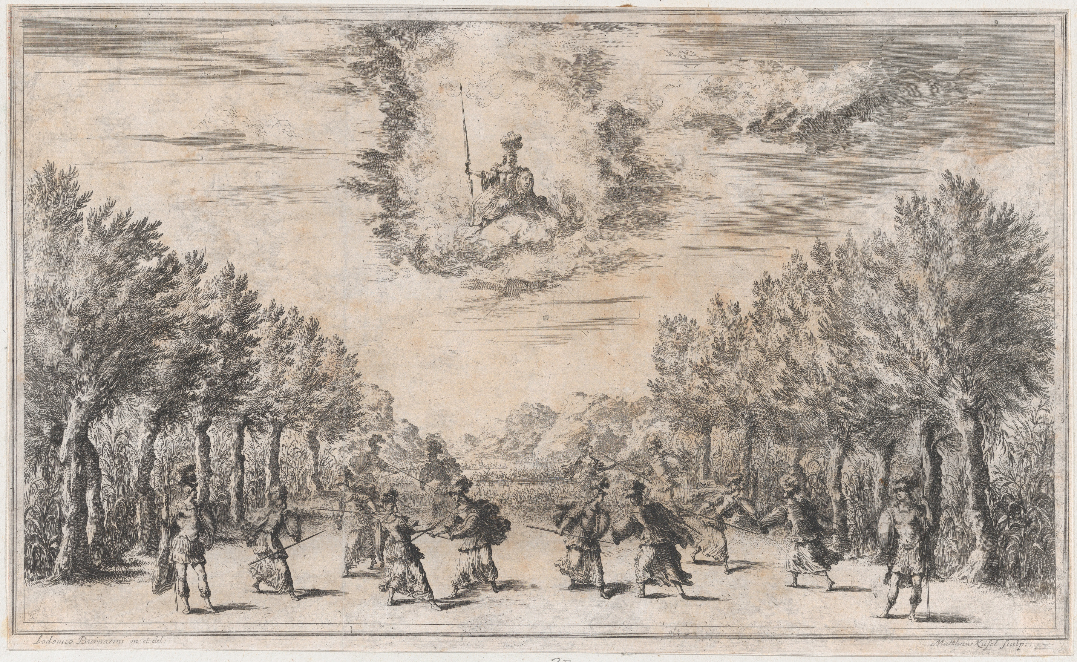 Classical Duel Scene Engraving