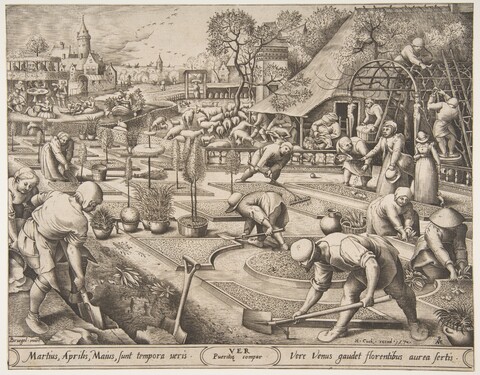 Spring Farming and Gardening Engraving