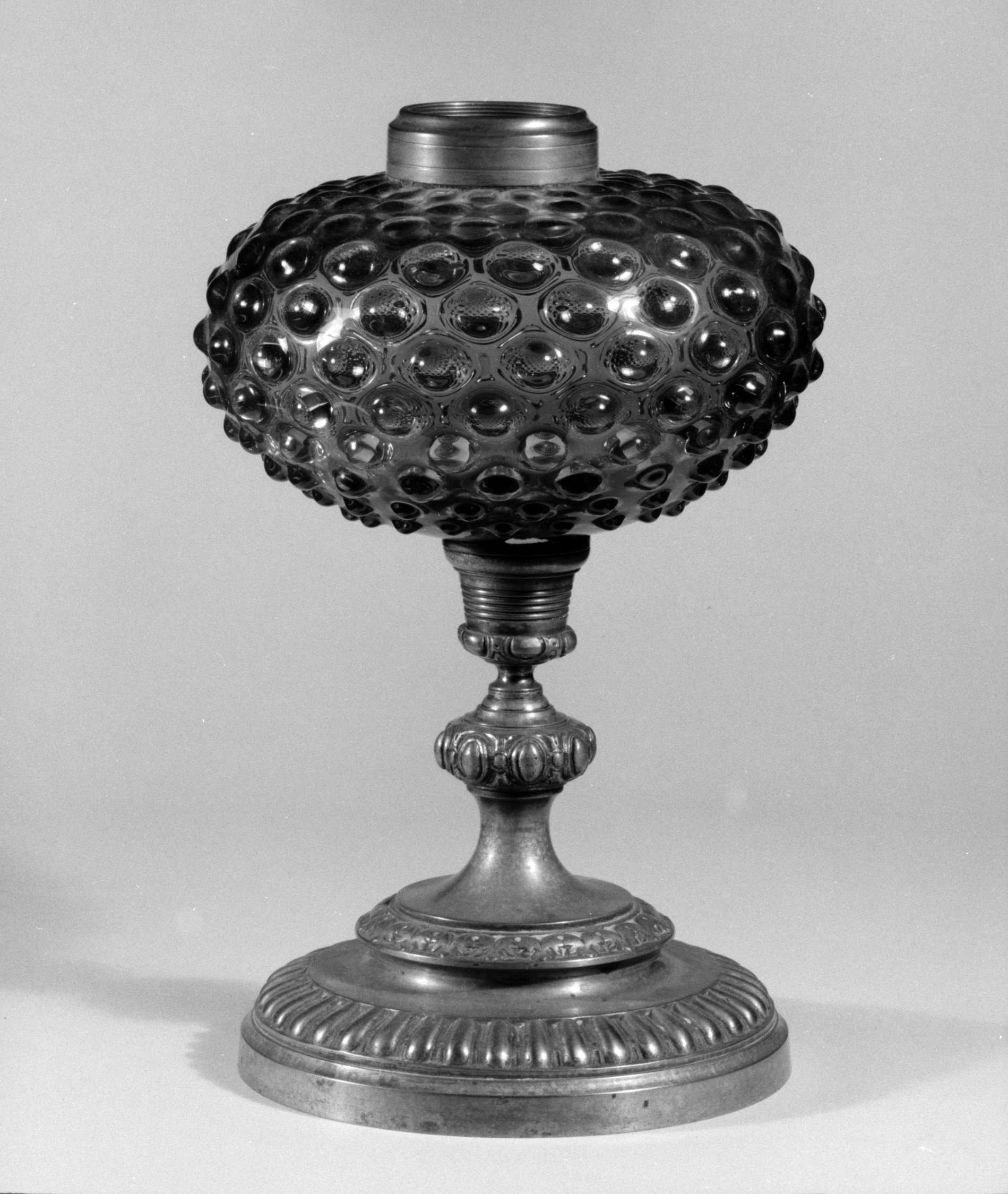 Antique Hobnail Glass Oil Lamp