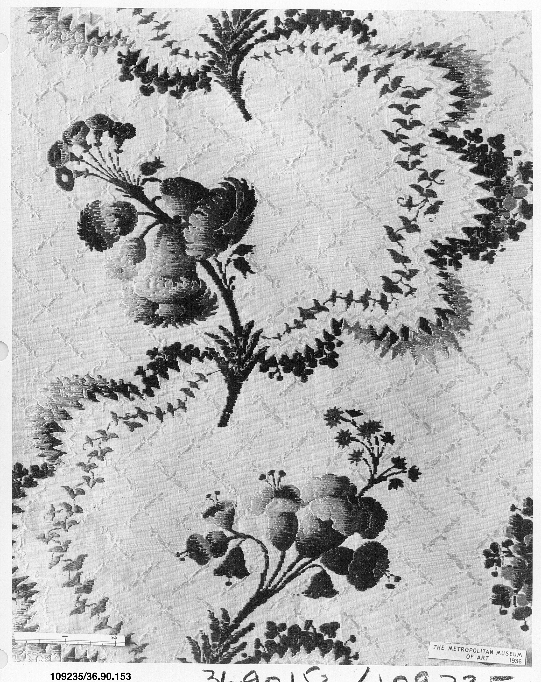 Antique Floral Woven Textile