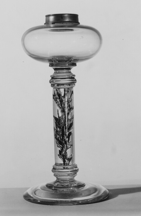 Vintage Clear Glass Oil Lamp