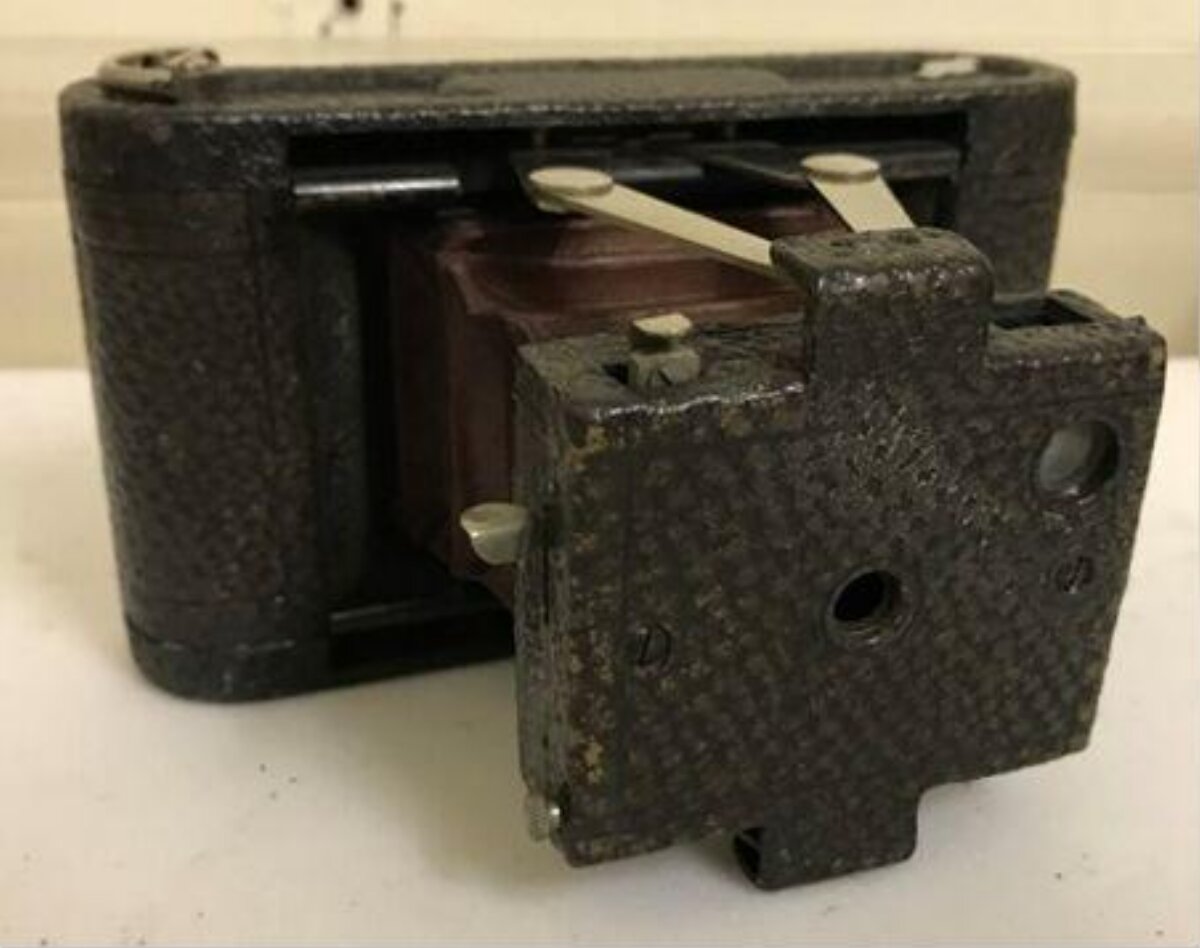 Open Antique Folding Camera