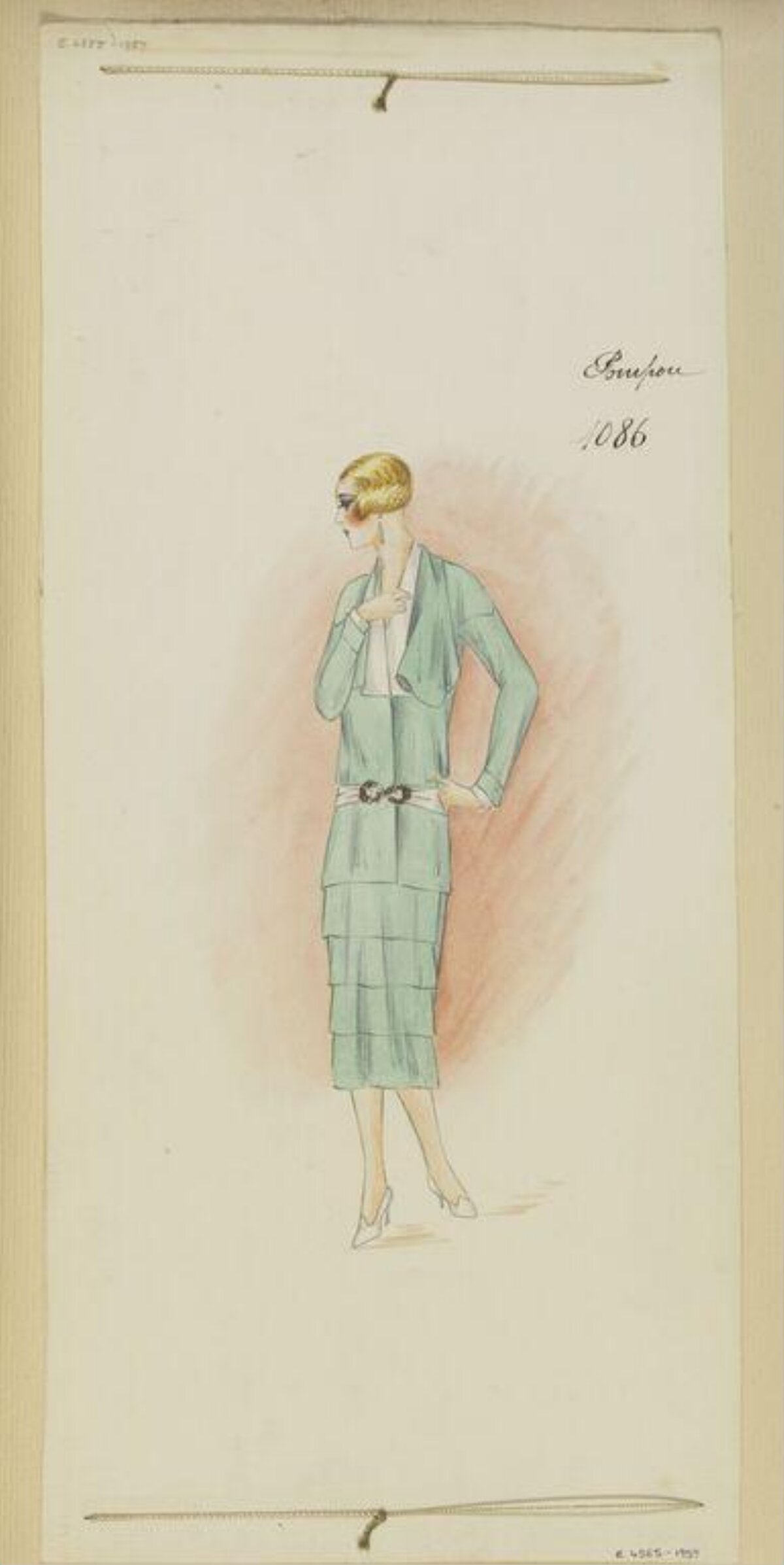 1920s Day Suit Fashion Sketch