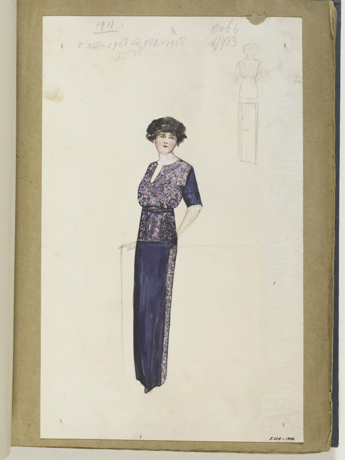 1911 Women's Dress Fashion Sketch