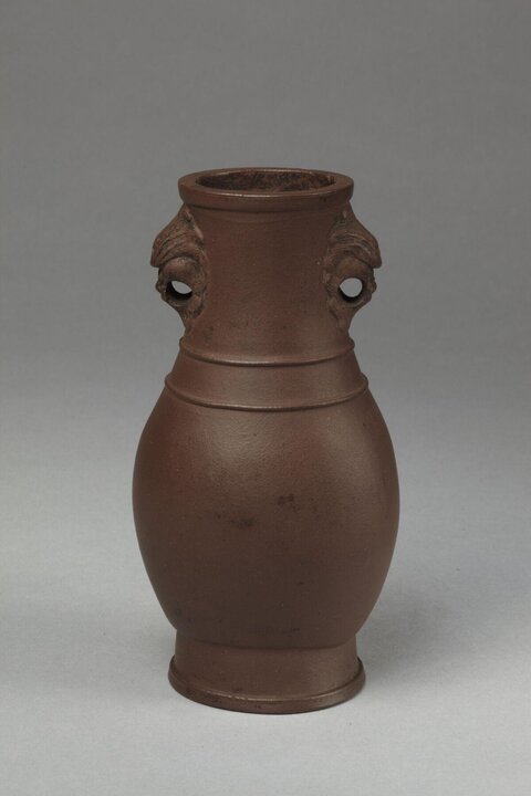 Brown Beast-eared Purple Sand Vase