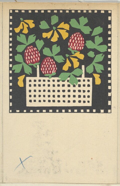 Strawberries in Basket Block Print