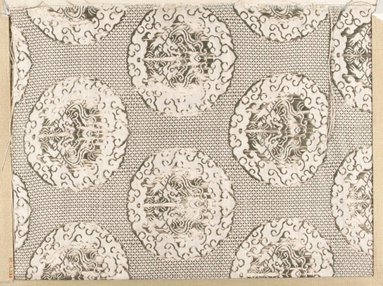 Antique Circular Pattern Brocade Fragment