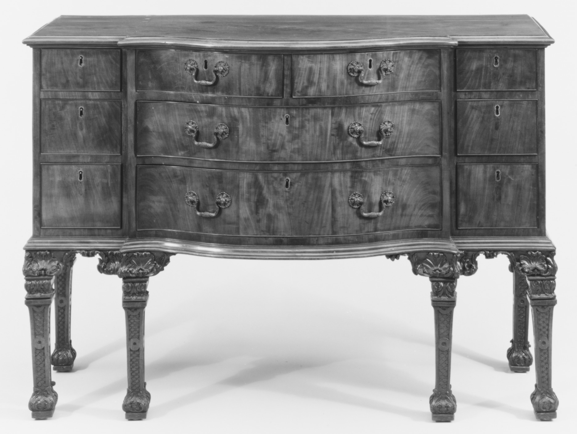 Antique Carved Wooden Sideboard