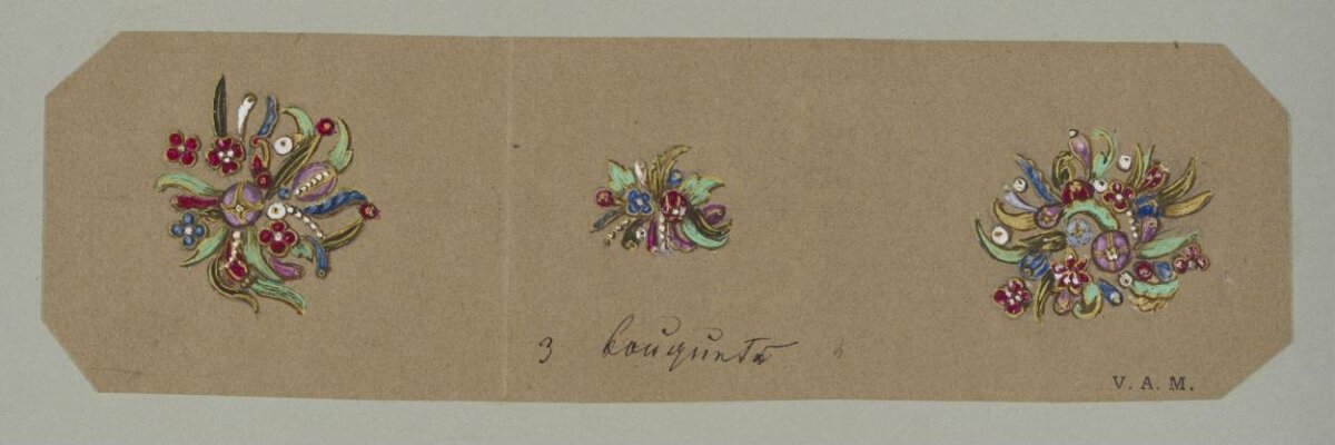 Gem Floral Jewelry Design Sketches