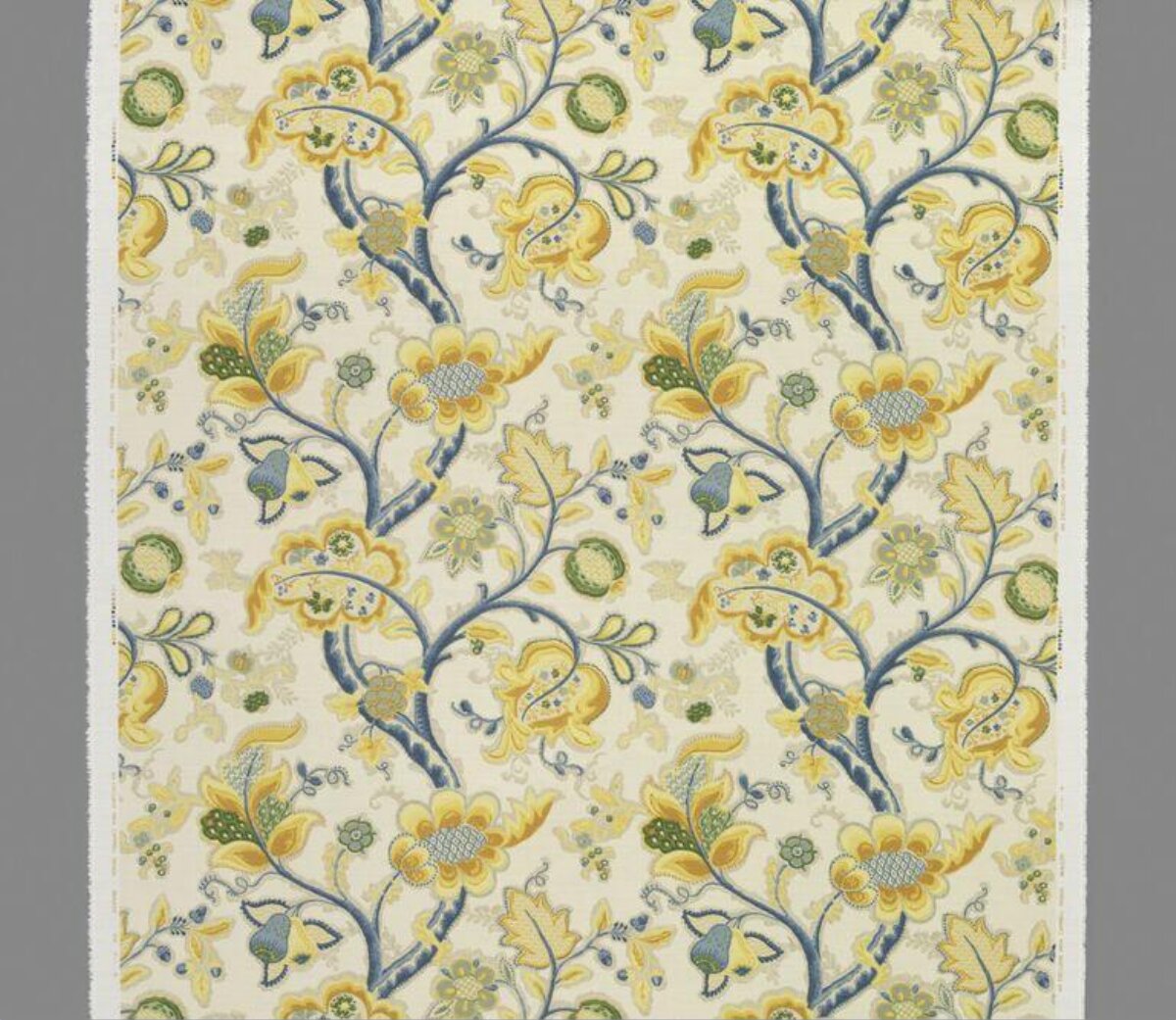 Yellow Blue Vintage Floral Pattern
