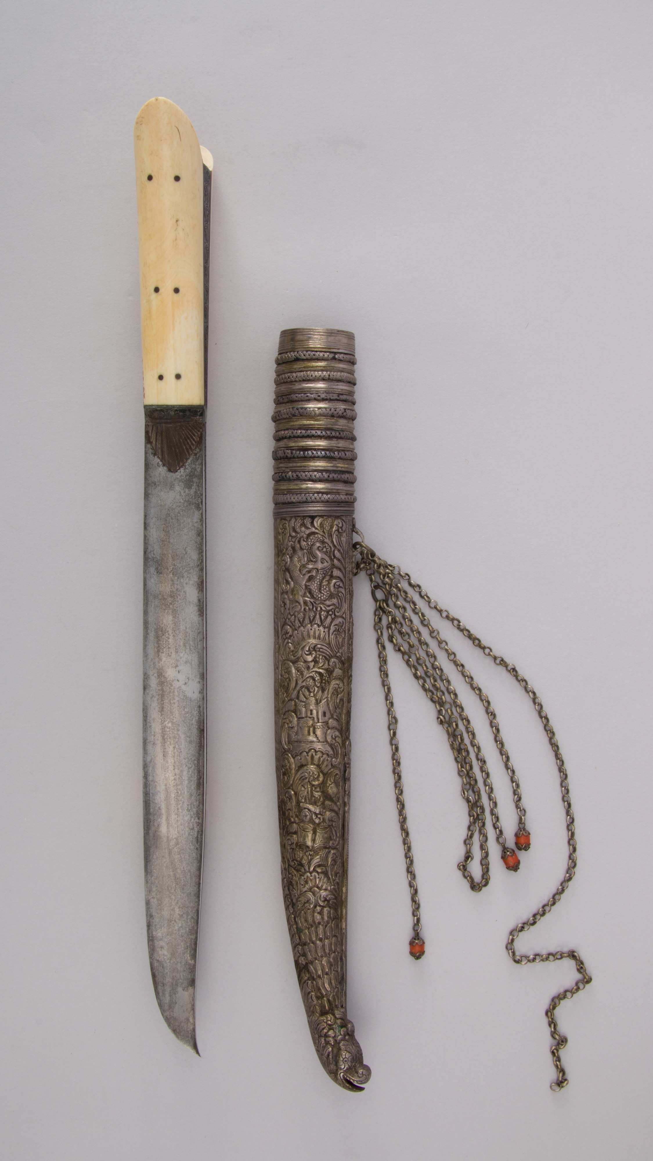 Antique Dagger and Engraved Scabbard