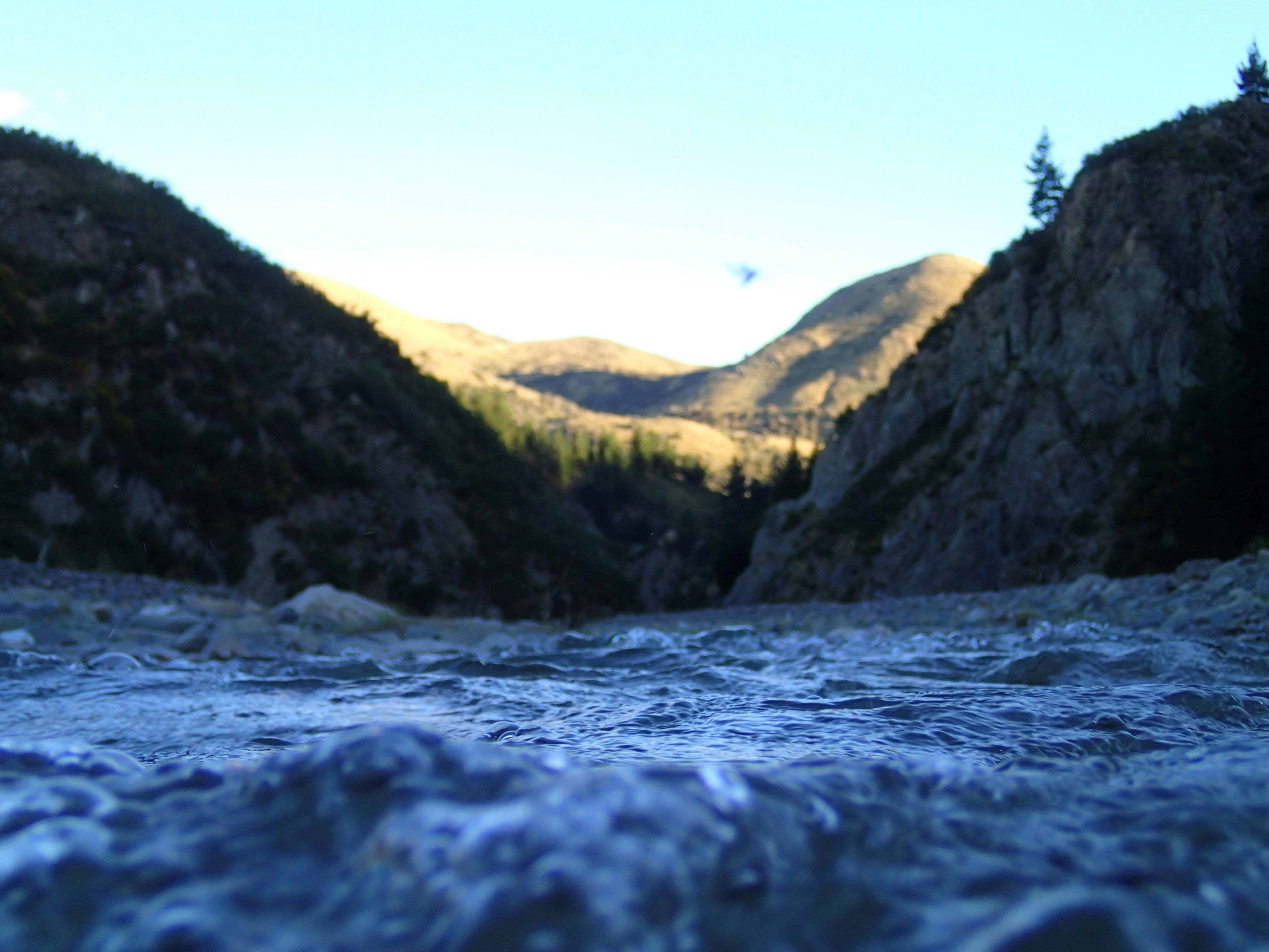Flowing River in Mountain Gorge