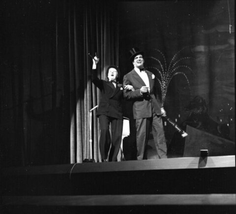 Two Vaudeville Performers on Stage