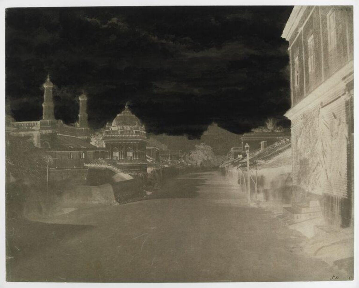 Vintage Street Scene with Mosque