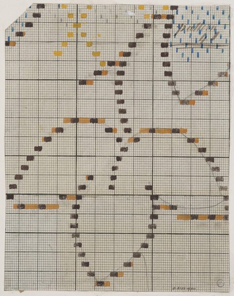Vintage Pattern Draft on Grid Paper