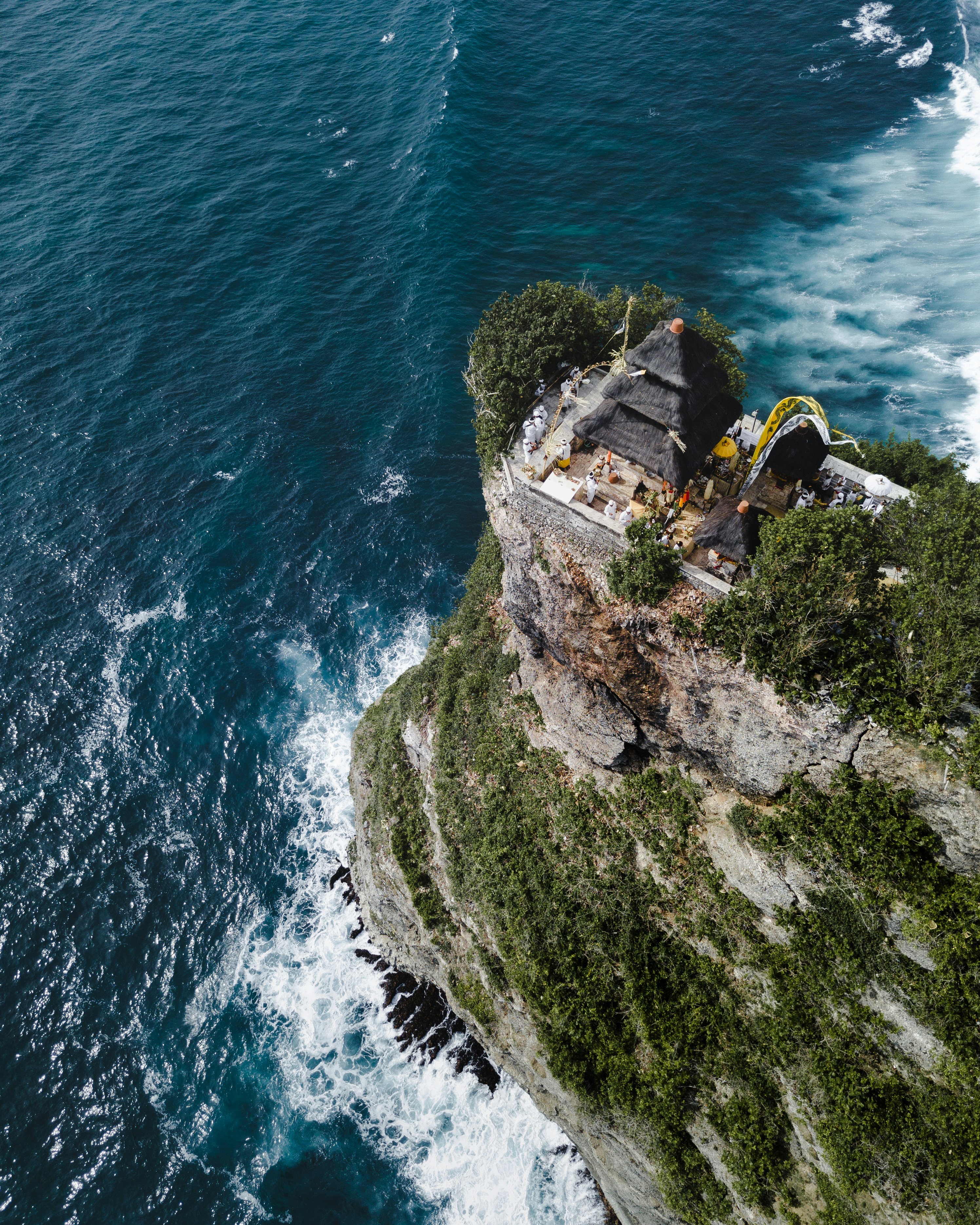 Cliffside Temple Overlooking the Ocean