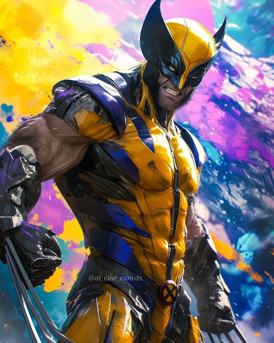 Vibrant Stylized Wolverine Art