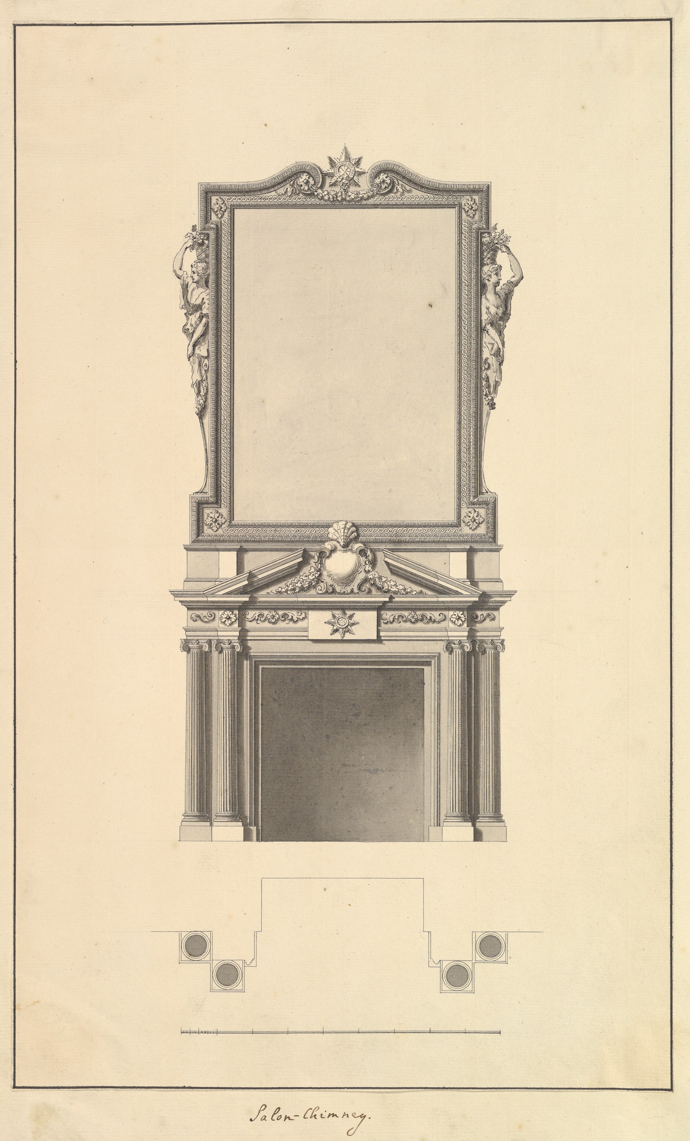Architectural Drawing of Salon Chimney