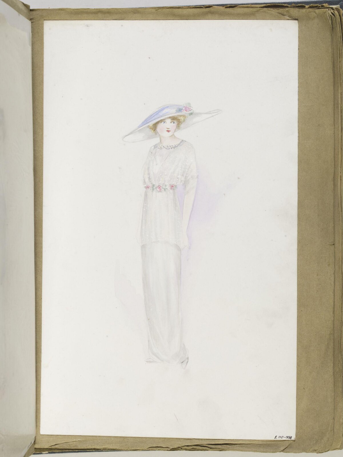 Watercolor Vintage Women's Fashion Sketch