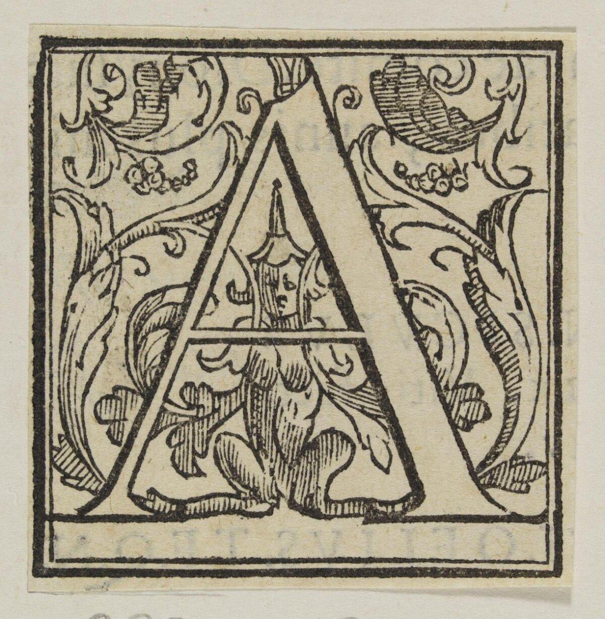 Ornamented Woodcut Letter A