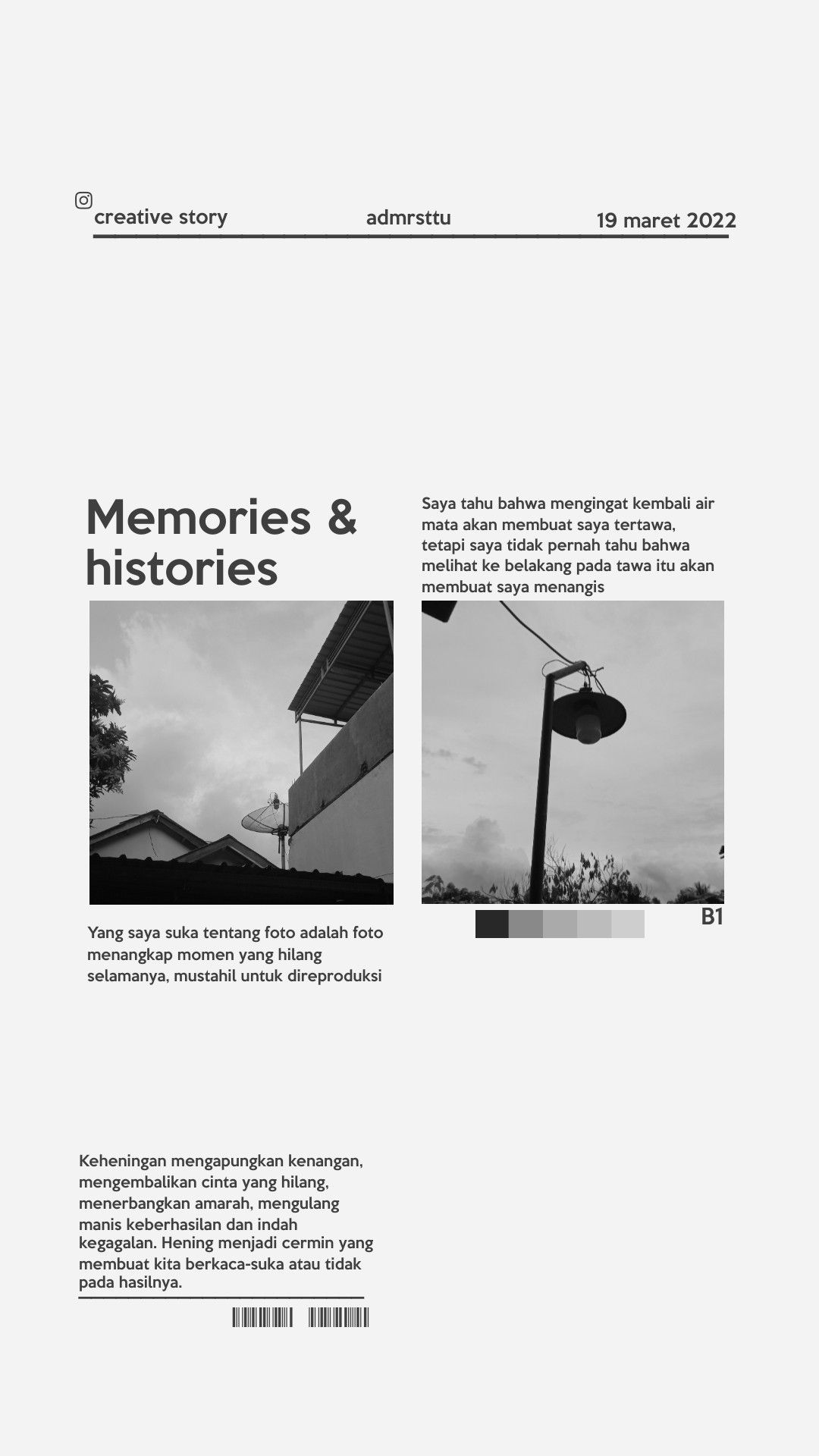 Memories and Histories Creative Story