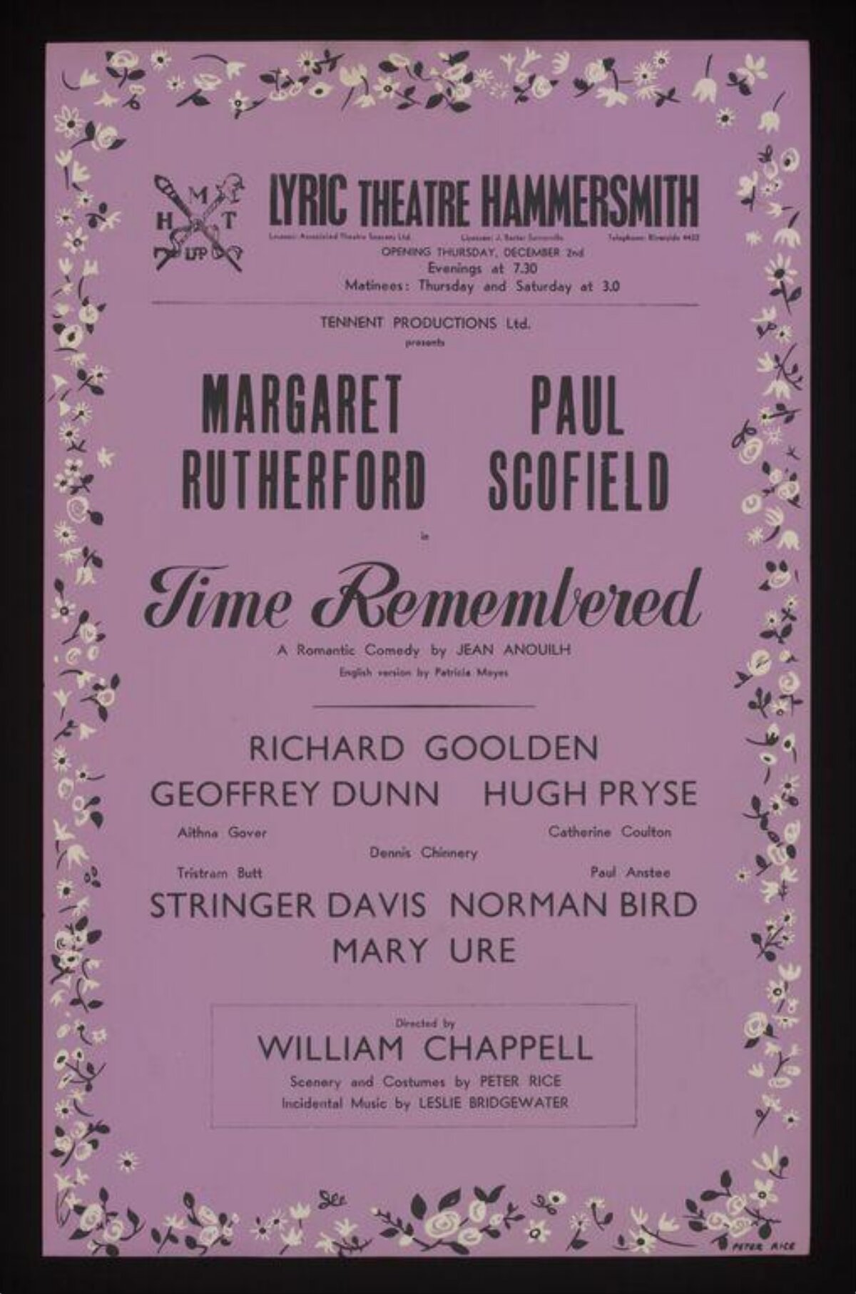 Vintage Time Remembered Theatre Poster