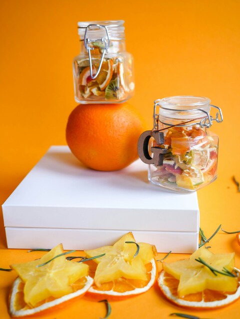 Mixed Dried Fruit In Glass Jars