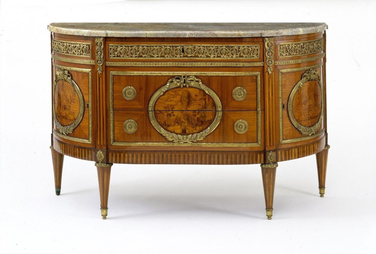 French Antique Marble Top Commode