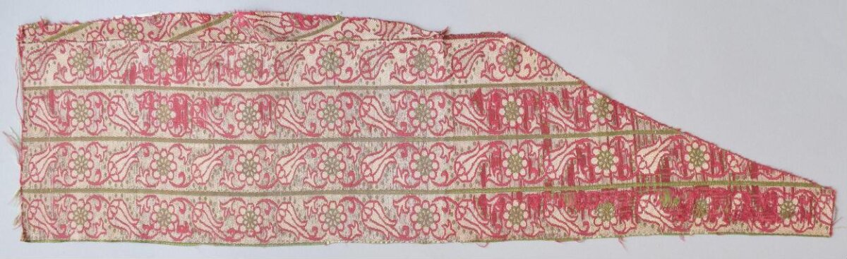 Antique Floral Patterned Textile Fragment