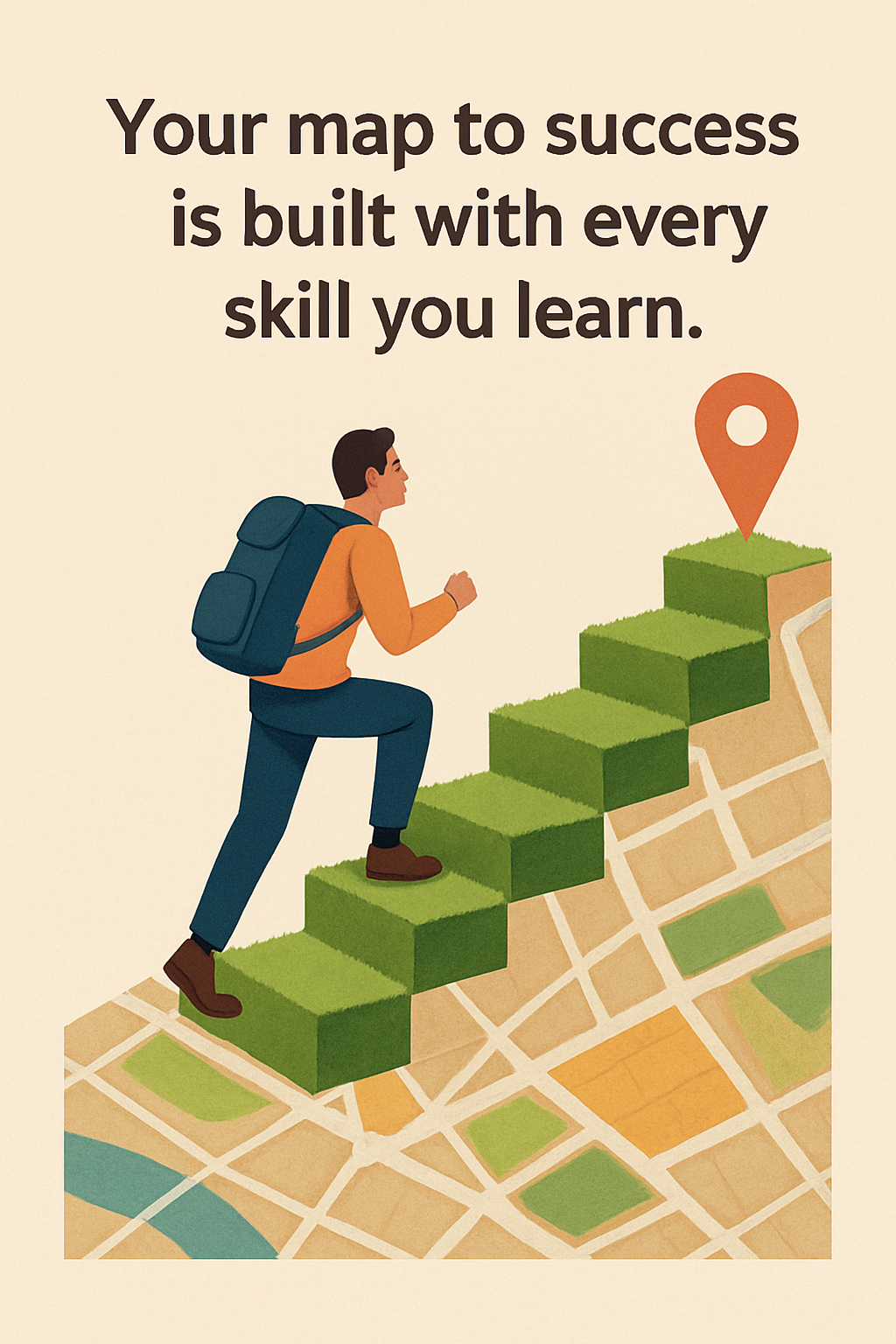 Map to Success Motivational Illustration