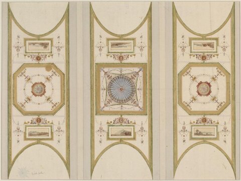 Vintage Ornate Ceiling Design Drawing