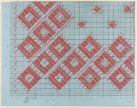 Hand-drawn Red Plaid Textile Draft