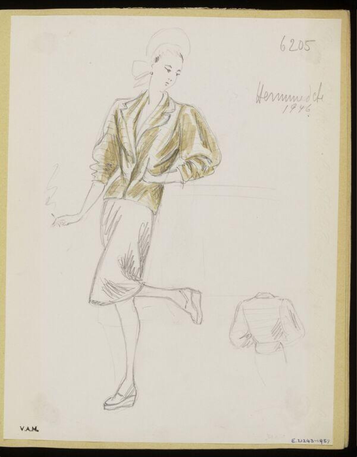 1946 Women's Suit Fashion Sketch