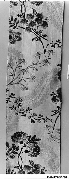 Vintage Floral Woven Textile Fragment
