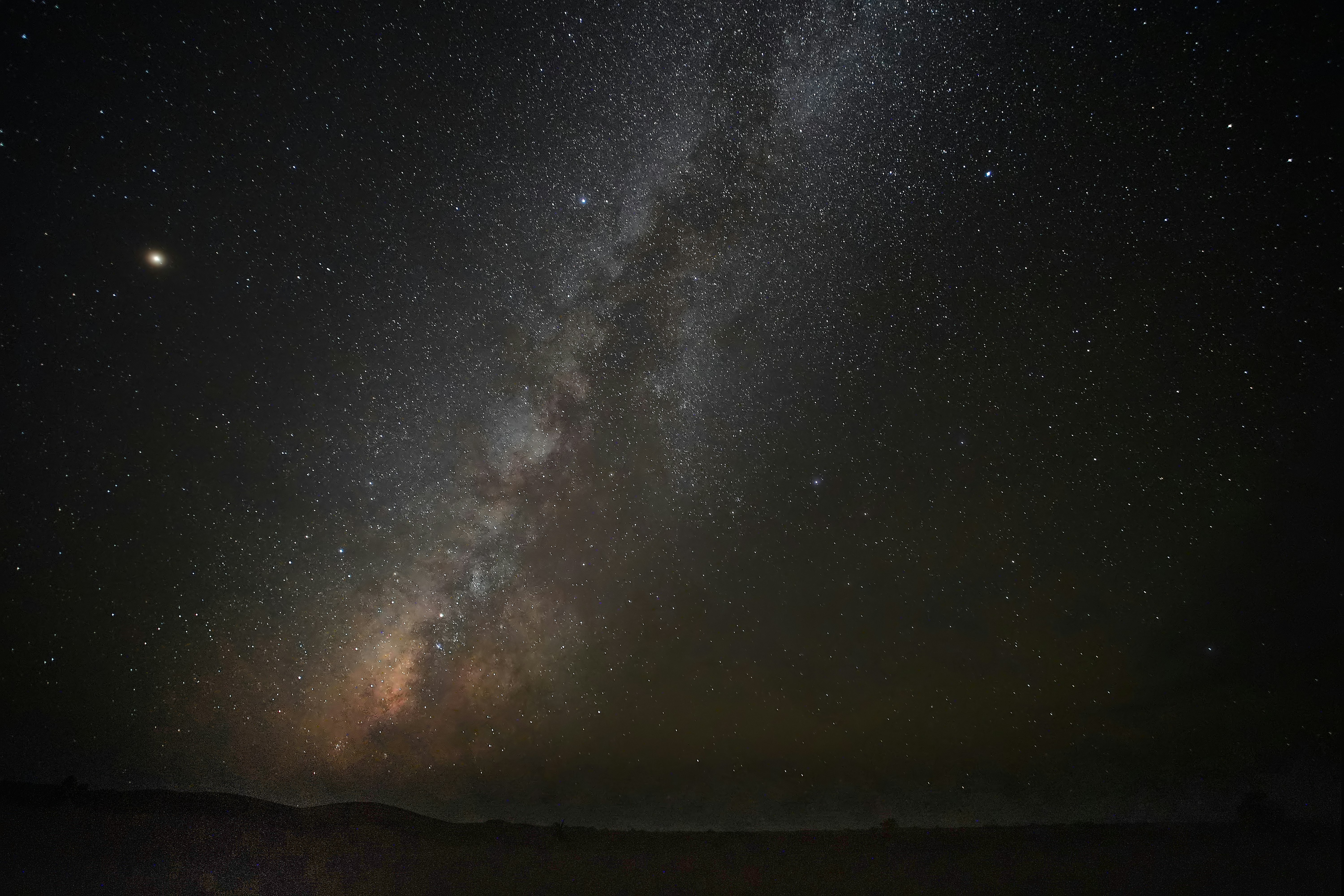 Milky Way over Dark Night Sky